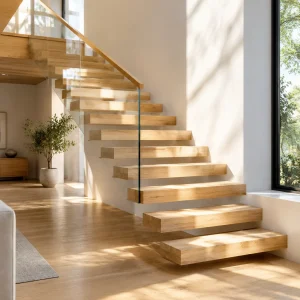 Wooden Stairs and Flooringپله و کف‌پوش چوبی